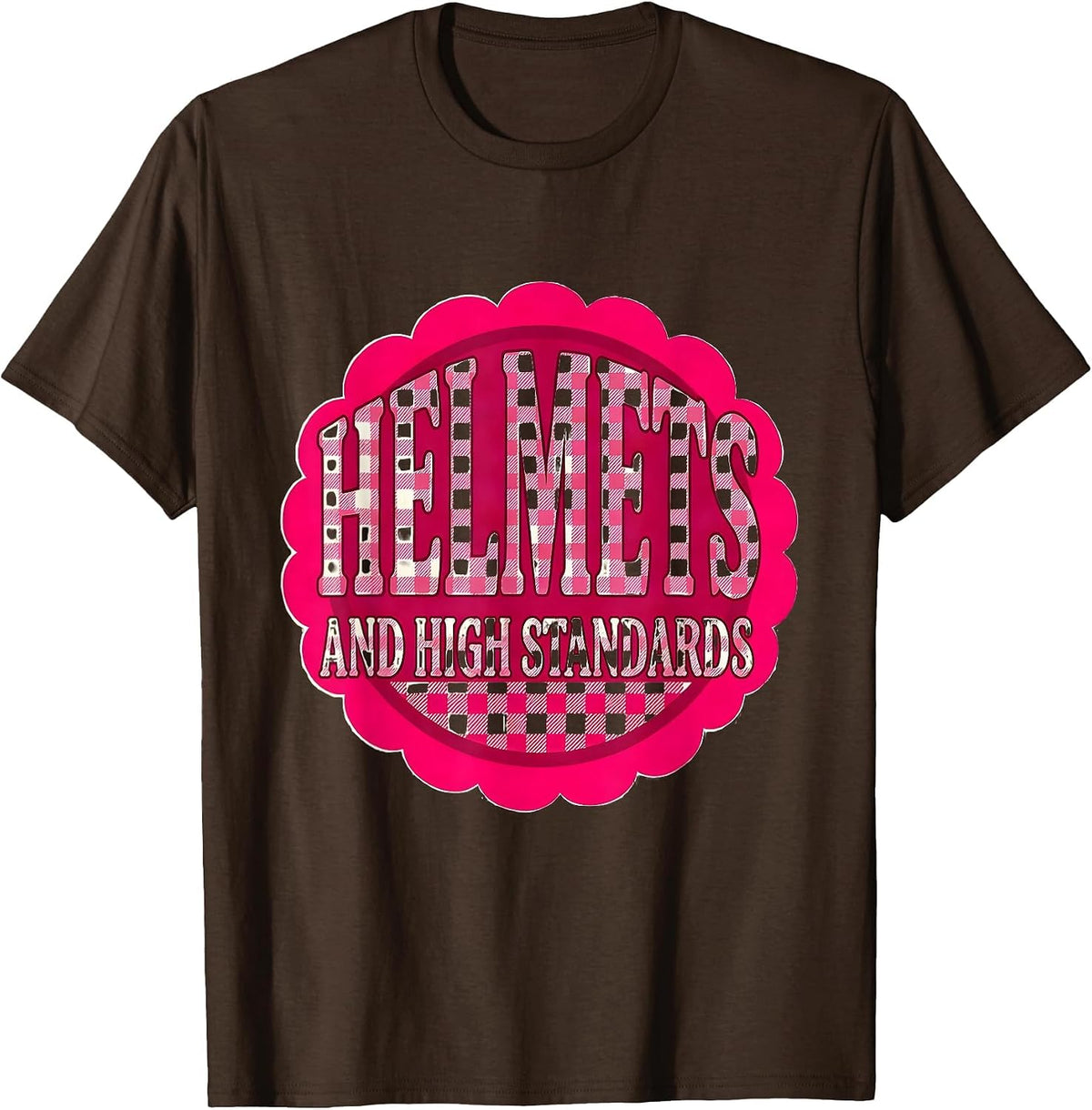 Men's Helmets and High Standards Motorcycle Design T-Shirt - Brown