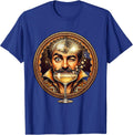 Disco Wink Champagne Mustache Retro Groove Design T-Shirt - Royal Blue