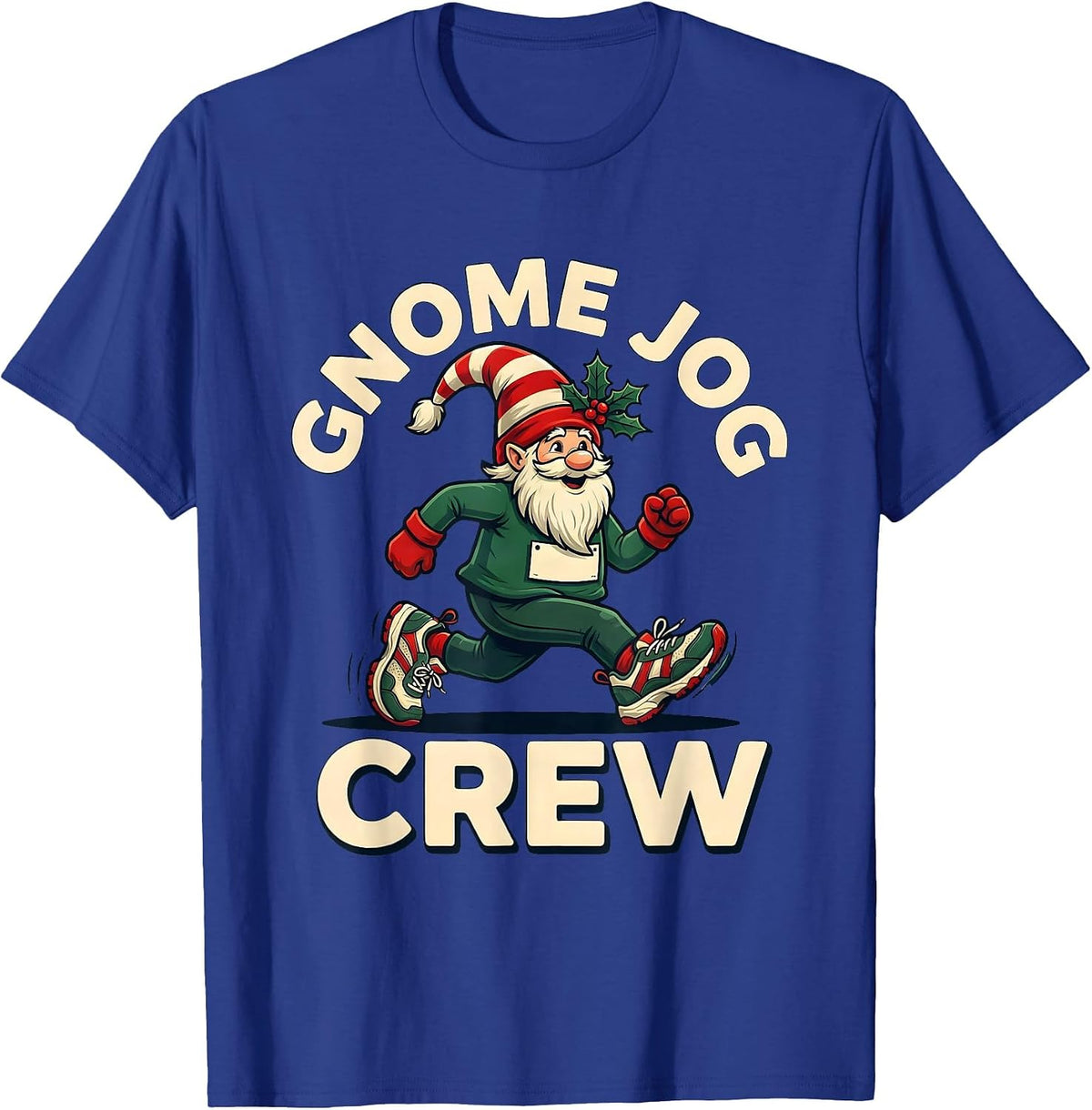 Men's Gnome Jog Crew Funny Christmas Run Runner 5k Squad Gift T-Shirt - Royal Blue