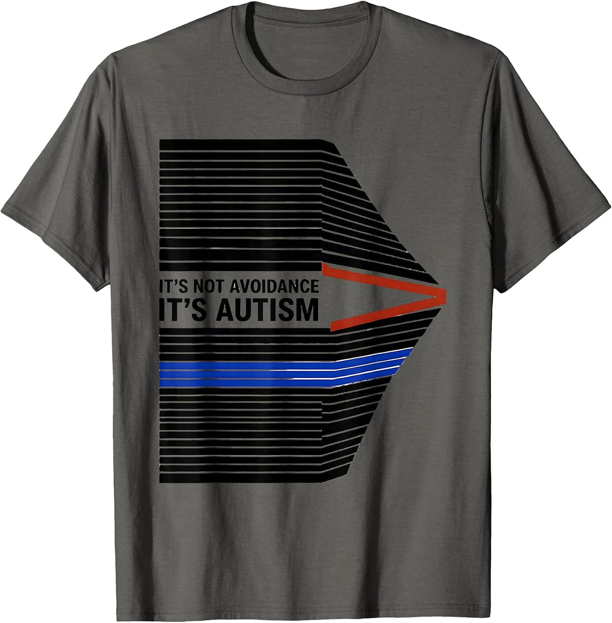 Men's It's Not Avoidance It's Autism Funny Neurodiversity T-Shirt - Asphalt Grey