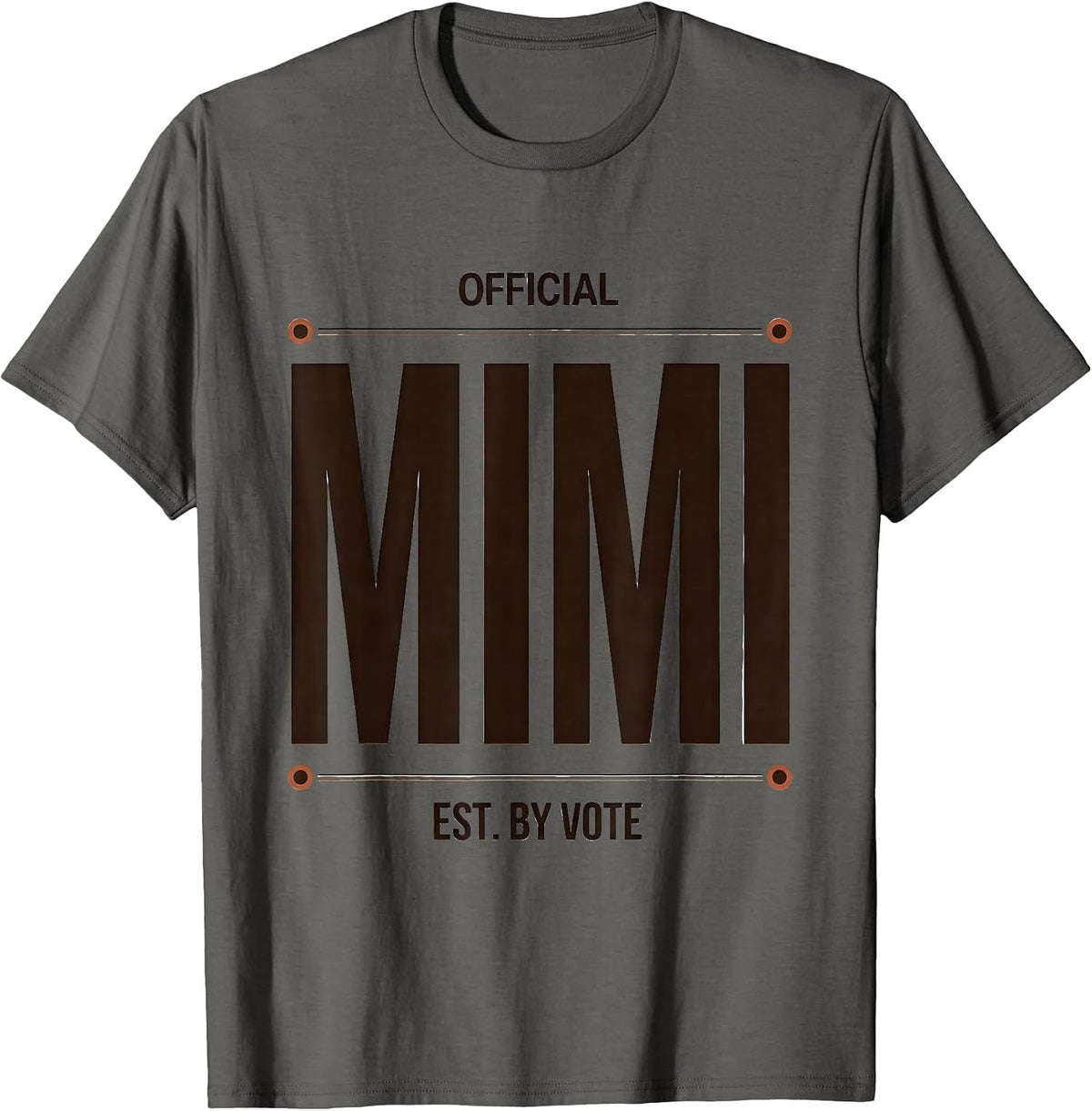 Men's Official Mimi Est By Vote Retro Groovy Mothers Day Gift T-Shirt - Asphalt Grey