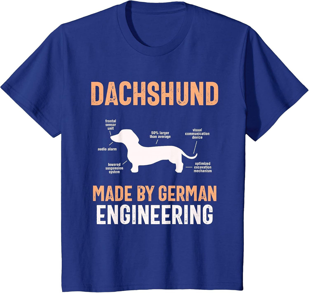 Dachshund German Engineering Art Puppy Master Dachshund T-Shirt - Royal Blue