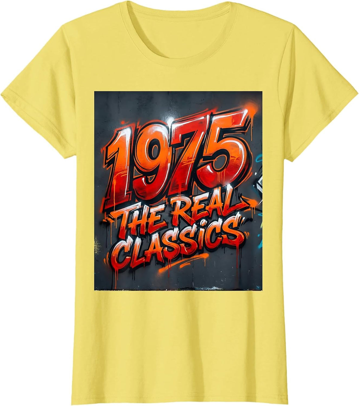1975 The Real Classics Vintage Birthday Design T-Shirt - Lemon Yellow