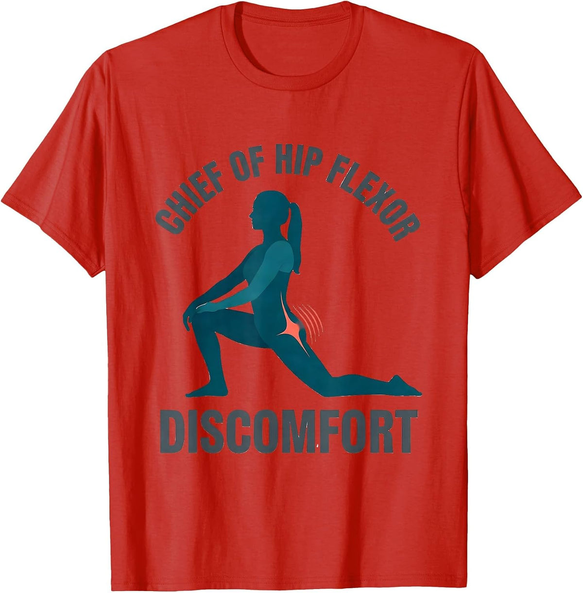 Men's Chief Of Hip Flexor Discomfort Funny Physical Therapist PT T-Shirt - Red