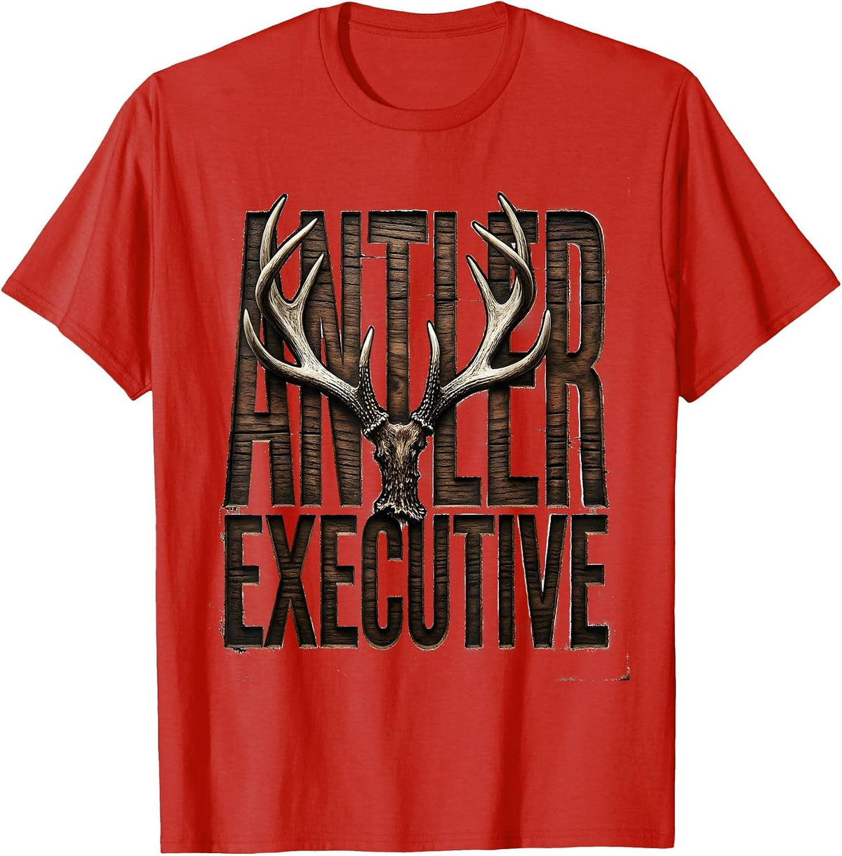 Men's Antler Executive Funny Deer Hunting Dad Hunter Gift T-Shirt - Red