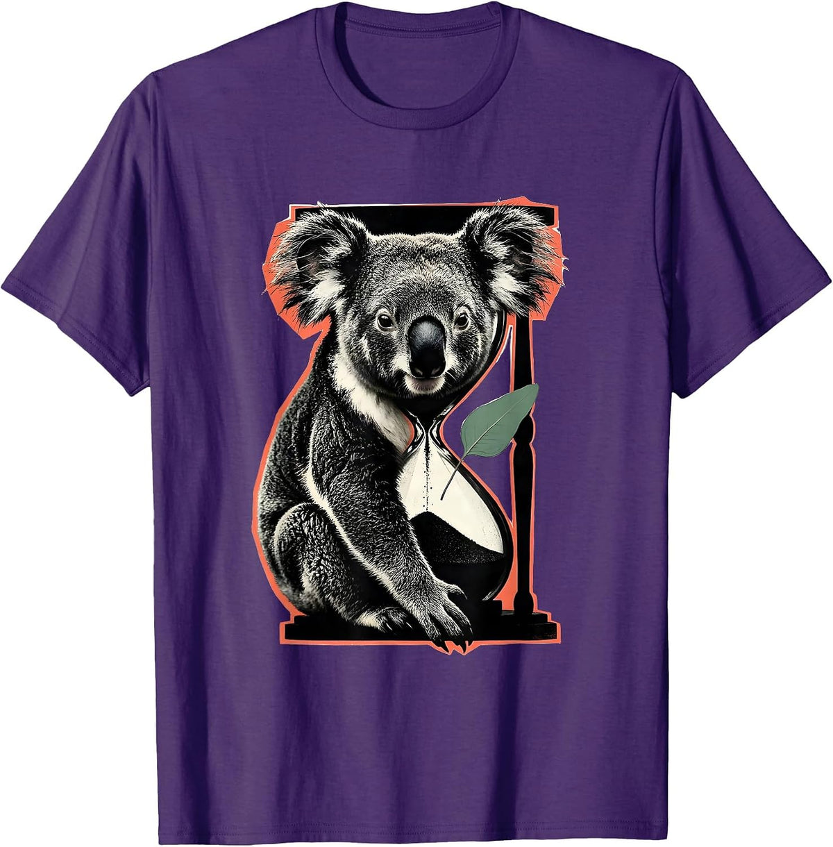 Men's Interlocked Koala Heads Funny Animal Lover Screenprint T-Shirt - Purple