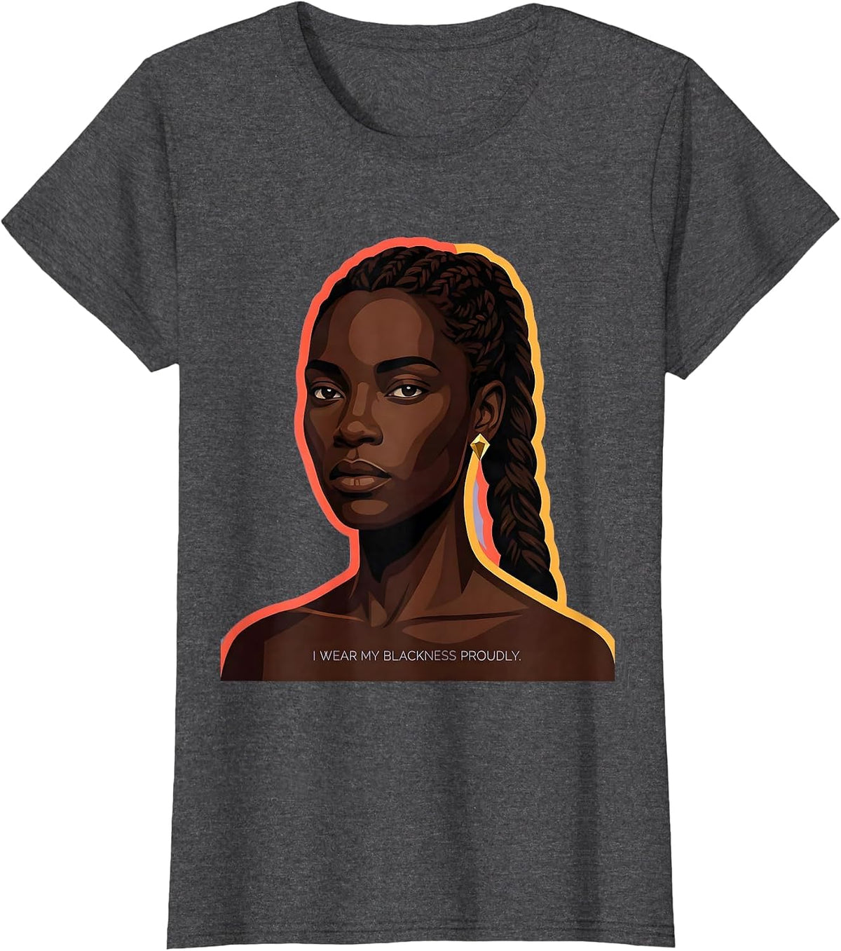 Women's I Wear My Blackness Proudly Afro Pride Black History Month T-Shirt - Dark Heather Grey