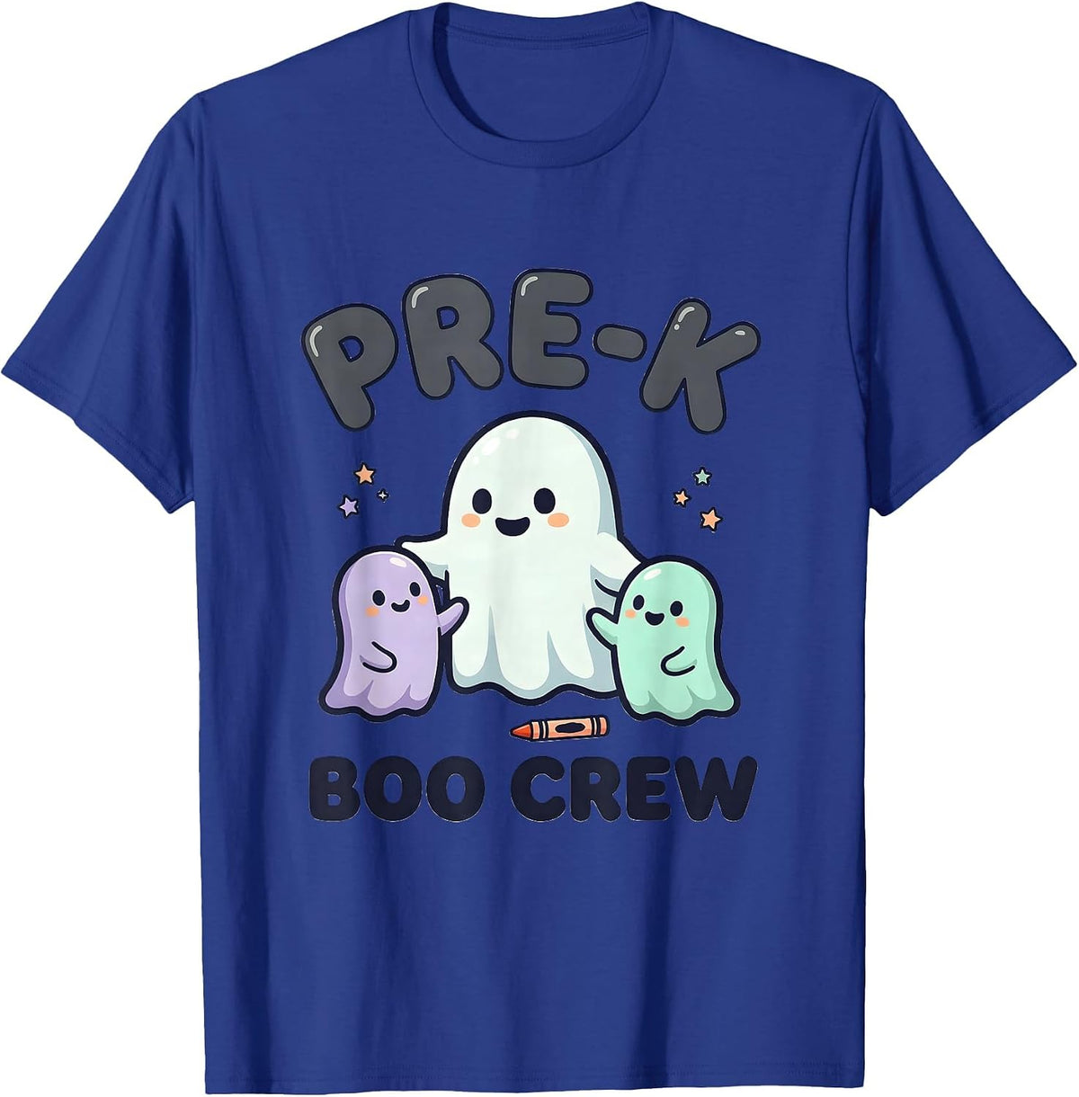 Men's Pre-K Boo Crew Cute Kawaii Halloween Teacher Ghost Preschool T-Shirt - Royal Blue