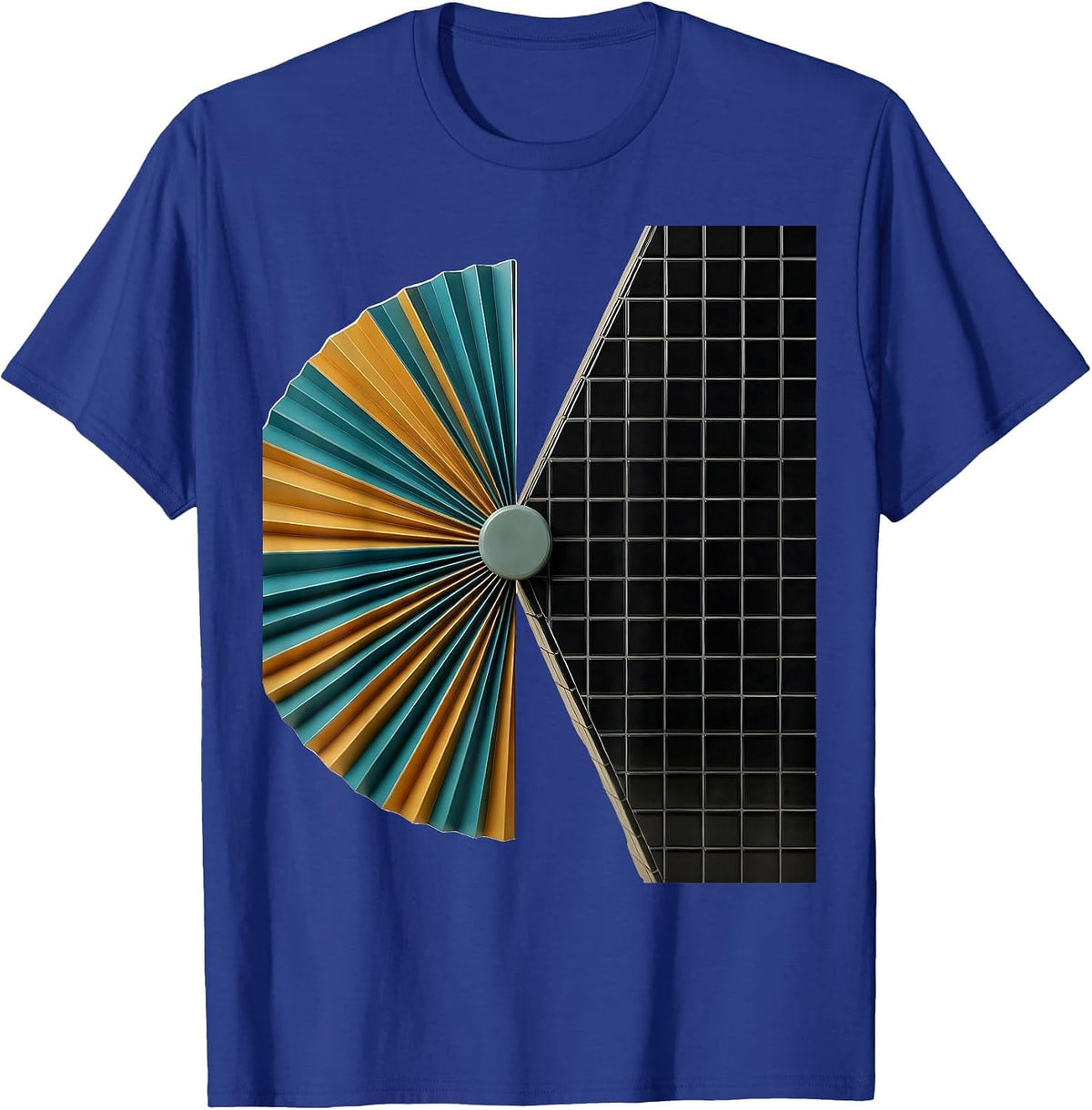 Men's Geometric Colliding Masses Roaring 20s Party Vintage T-Shirt - Royal Blue