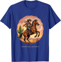 Country Soul Wild Spirit Cowgirl Design T-Shirt - Royal Blue