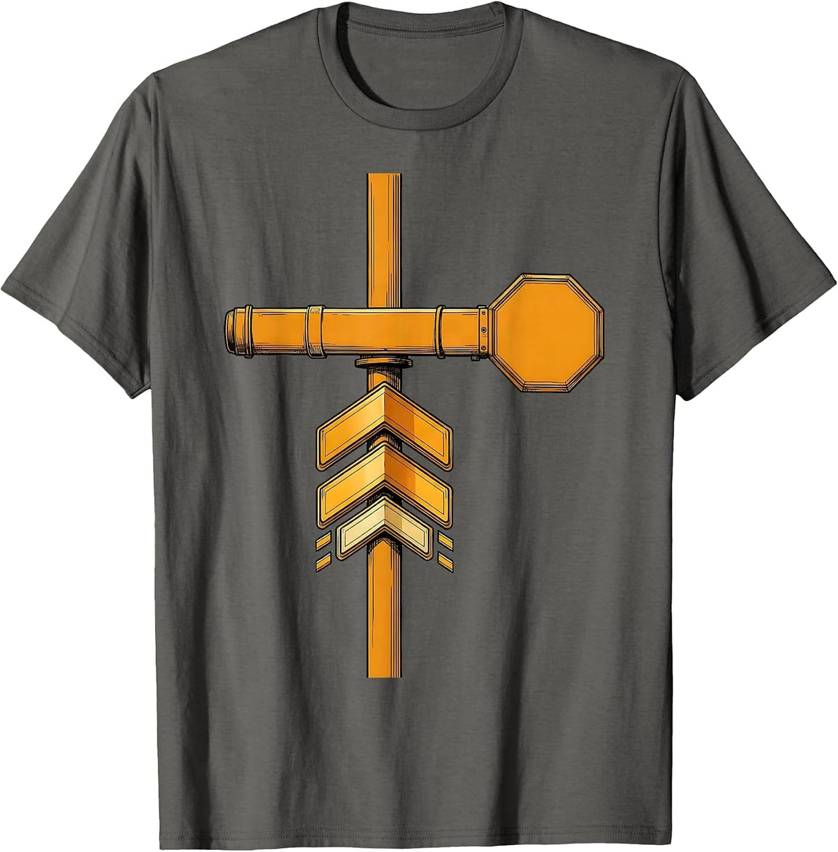 School Bus Stop Arm Transportation Squad Driver Humor T-Shirt - Asphalt Grey
