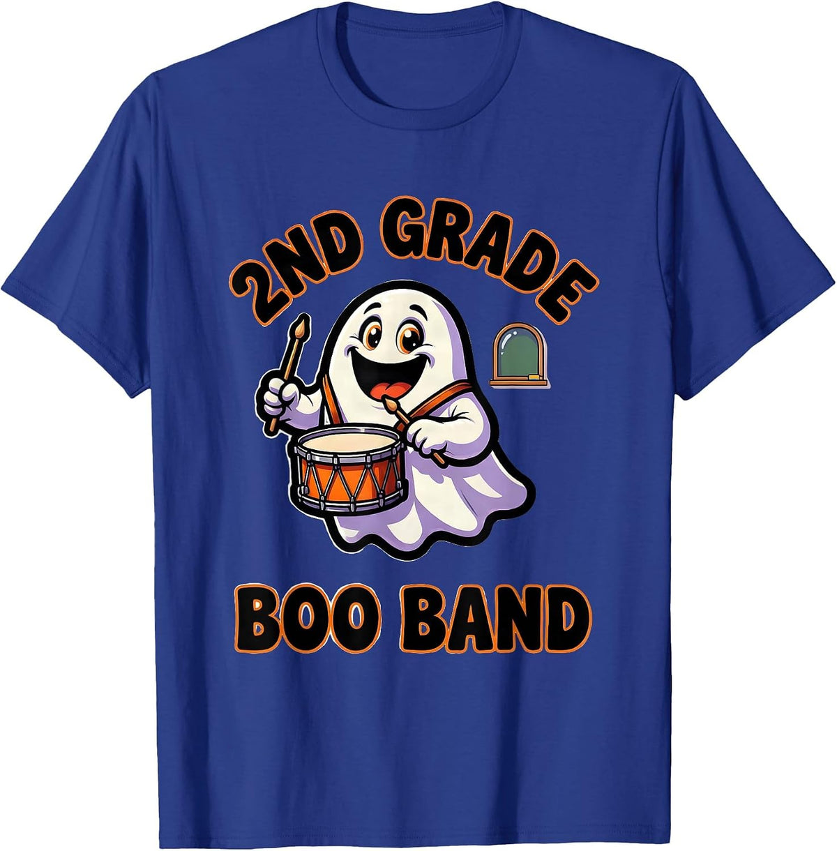 Men's 2nd Grade Boo Band Cute Cartoon Halloween Teacher Student T-Shirt - Royal Blue