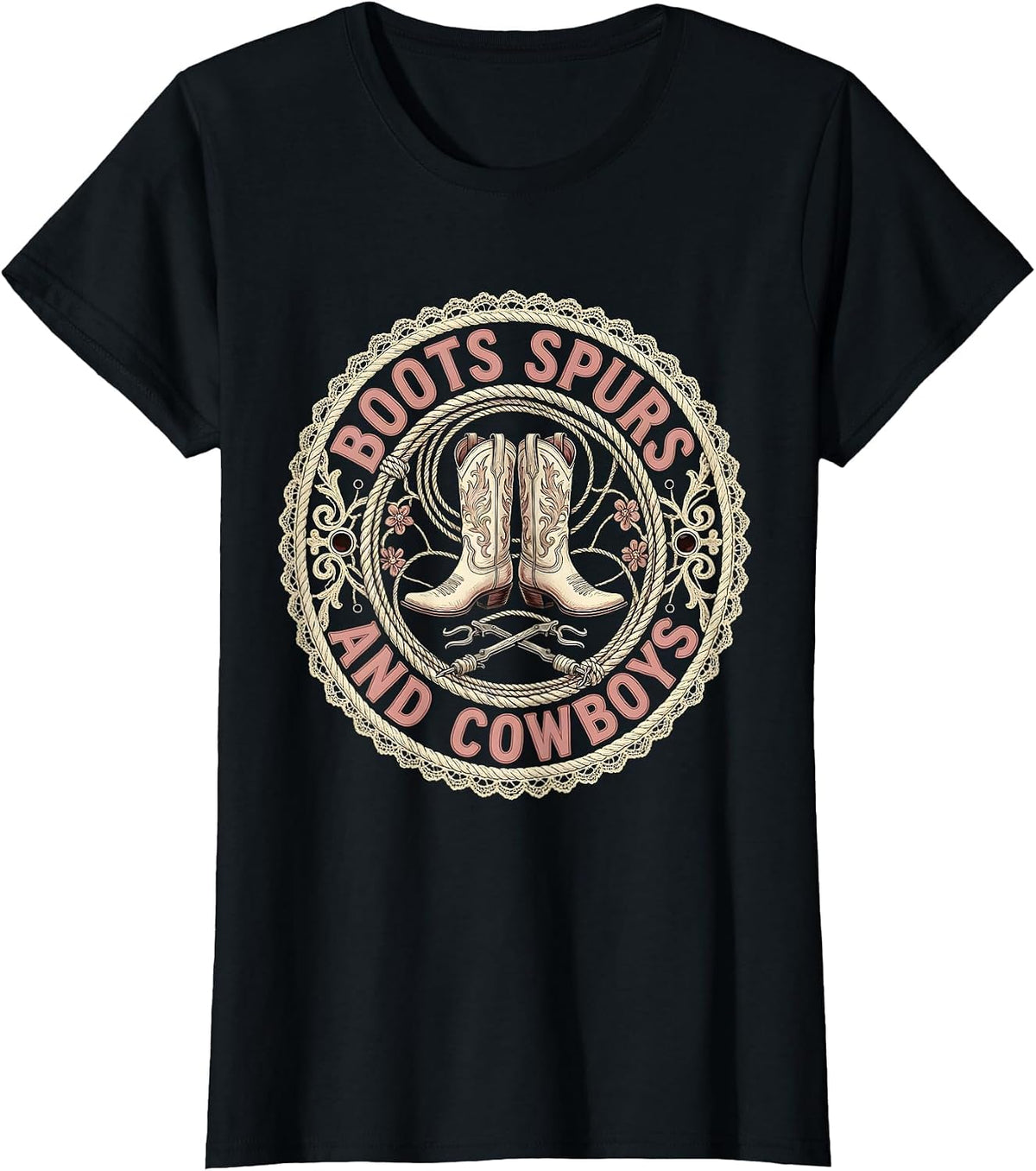 Save A Horse Ride A Cowboy Western Design T-Shirt - Black