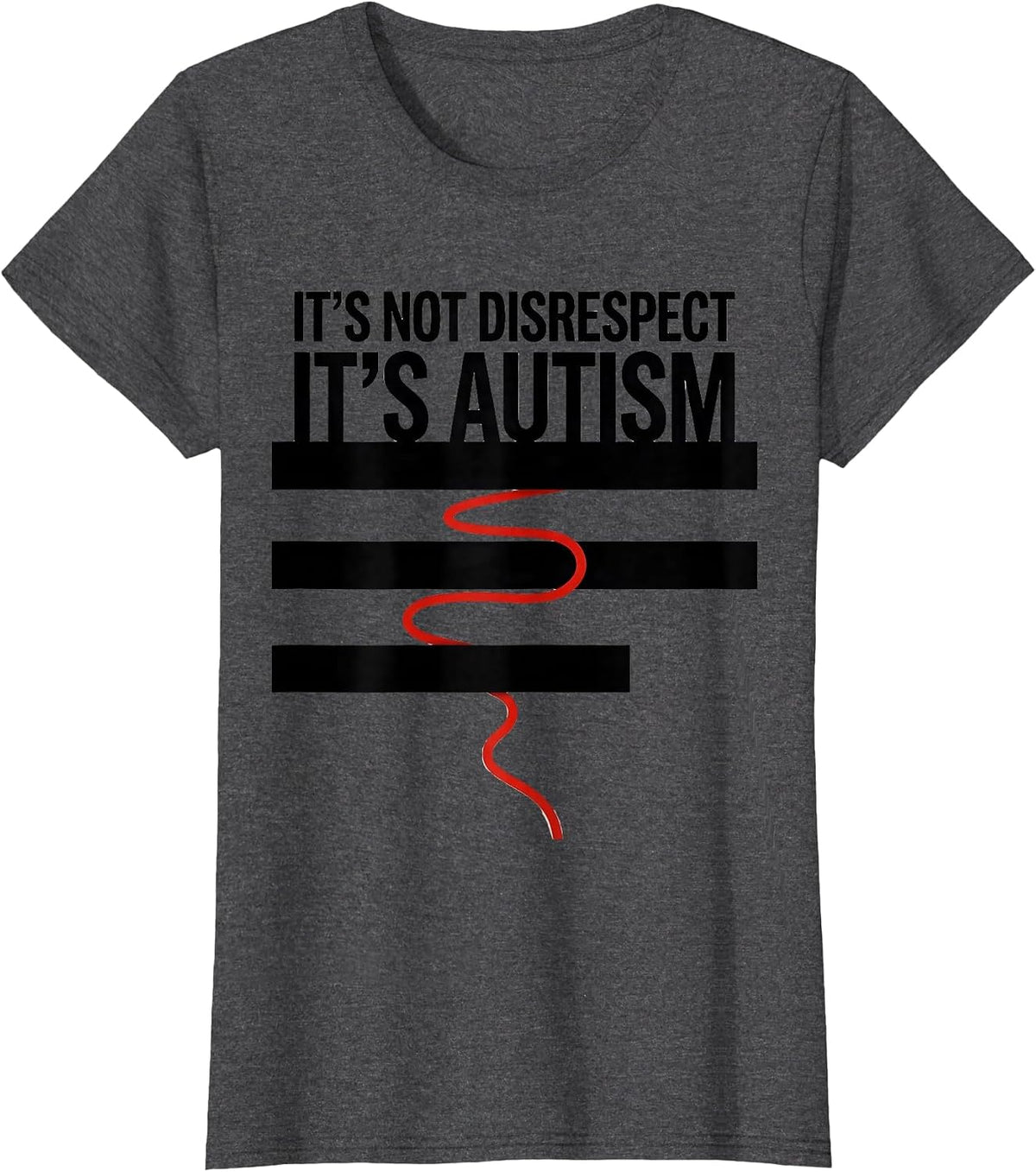 Women's It's Not Disrespect It's Autism Funny Neurodiversity T-Shirt - Dark Heather Grey