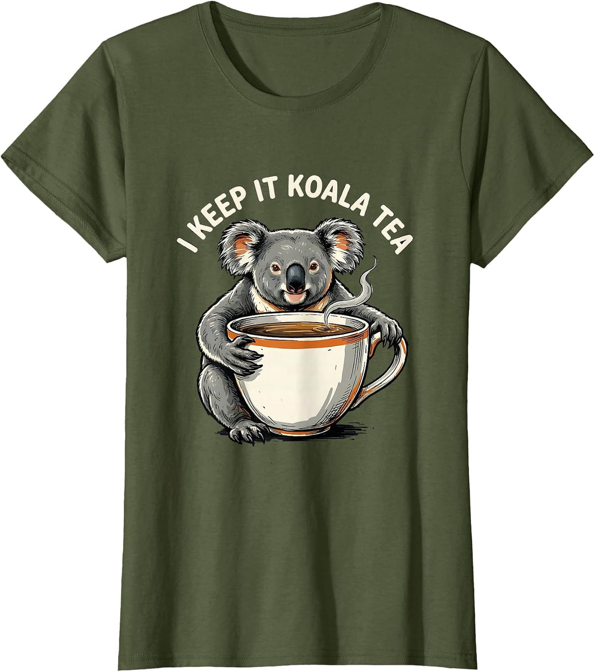 Women's I Keep It Koala Tea Funny Koala Pun Animal Lover Gift T-Shirt - Olive Green