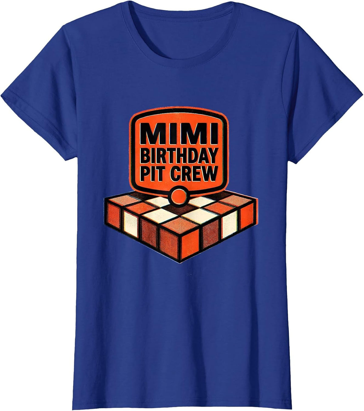 Women's Mimi Birthday Pit Crew Race Car Family Matching Party T-Shirt - Royal Blue