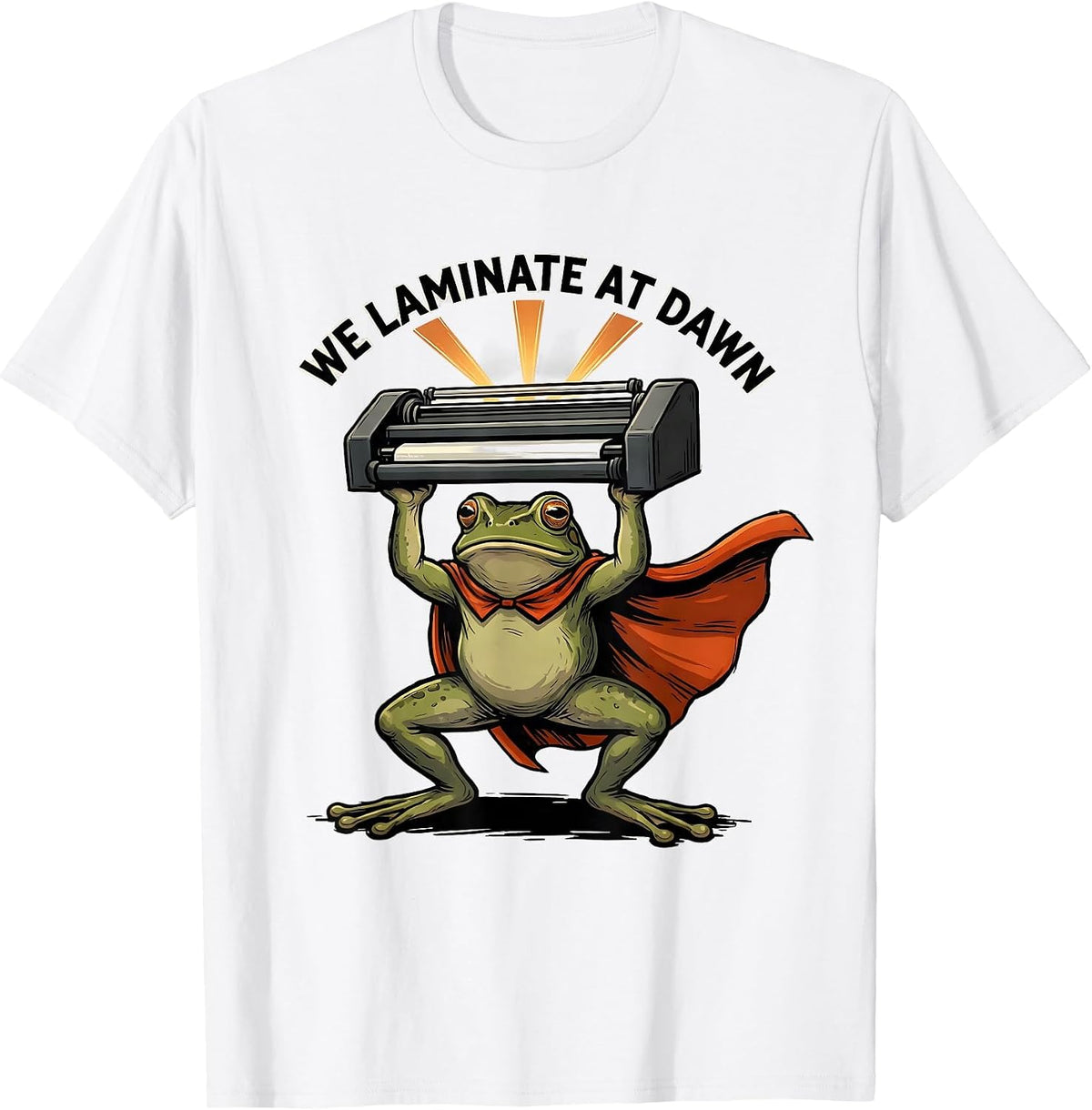 Men's We Laminate At Dawn Funny Teacher Frog Back to School T-Shirt - White
