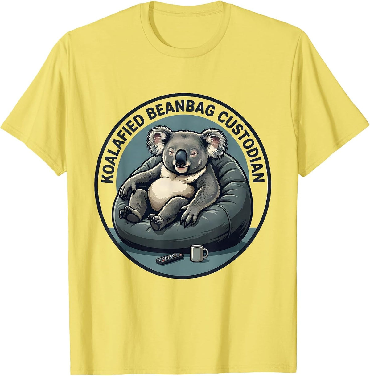Men's Koalafied Beanbag Custodian Funny Koala Lover Cute Animal T-Shirt - Lemon Yellow
