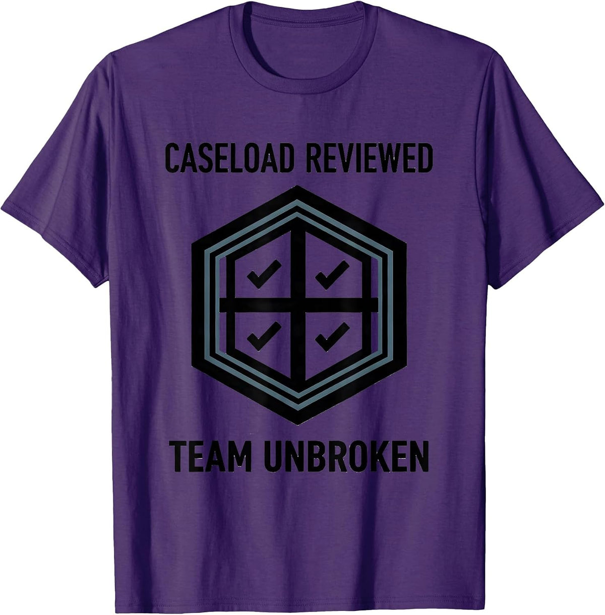Men's Caseload Reviewed Team Unbroken Geometric Special Education T-Shirt - Purple