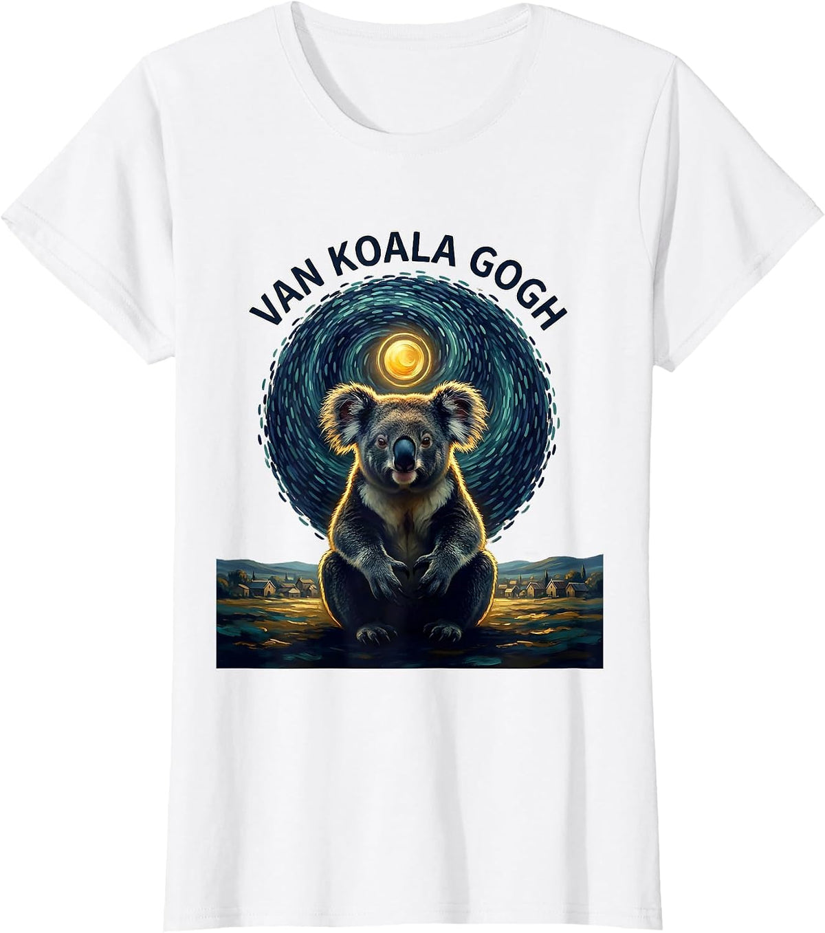 Van Koala Gogh Funny Koala Lover Animal Art Meme T-Shirt - White
