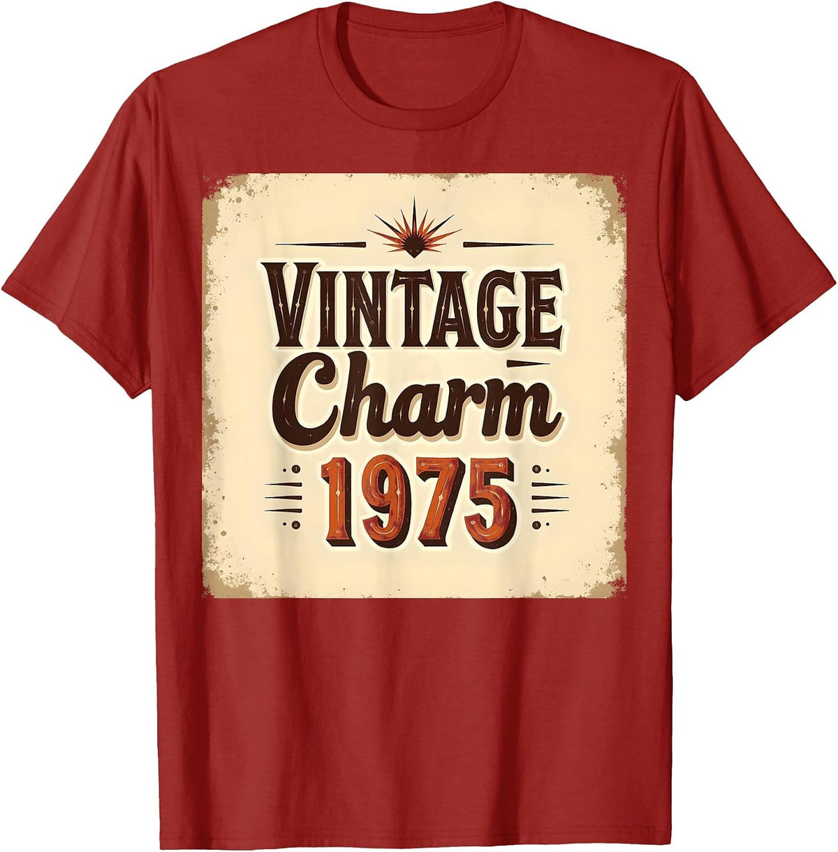 Vintage Charm 1975 Retro Classic Design T-Shirt - Cranberry Red