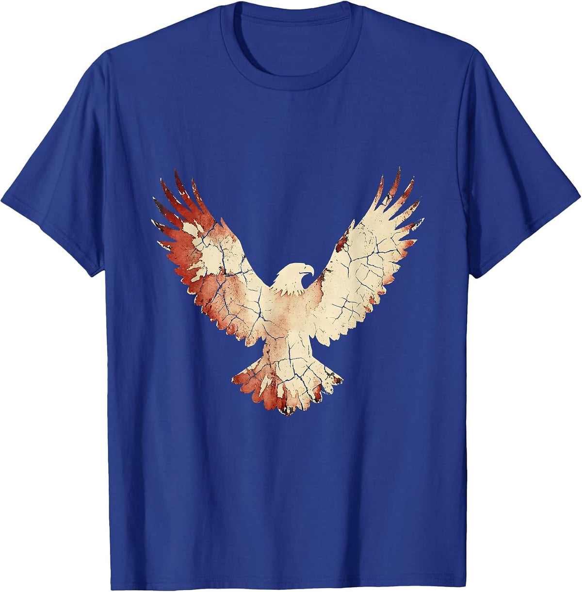 Land of the Free Vintage Motorcycle Desert Highway T-Shirt - Royal Blue