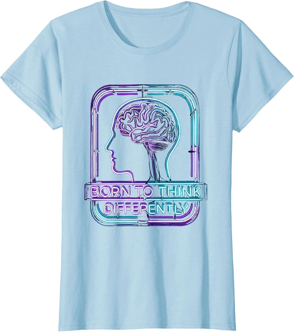 Women's Born to Think Differently Celebrate All Minds T-Shirt - Baby Blue