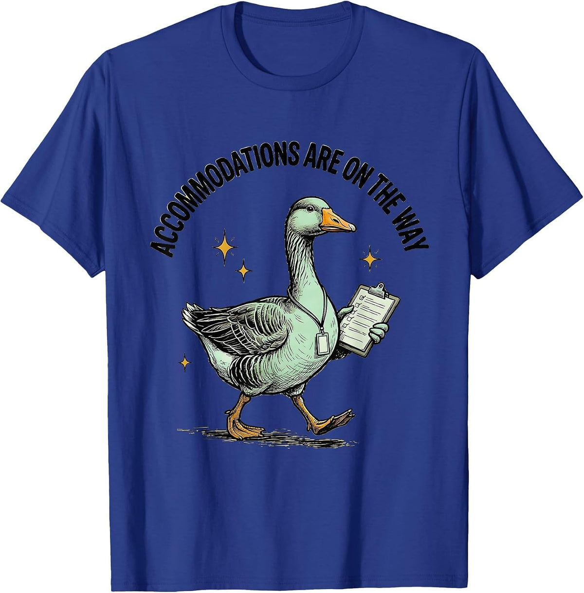 Accommodations Are On The Way Silly Goose Special Education T-Shirt - Royal Blue