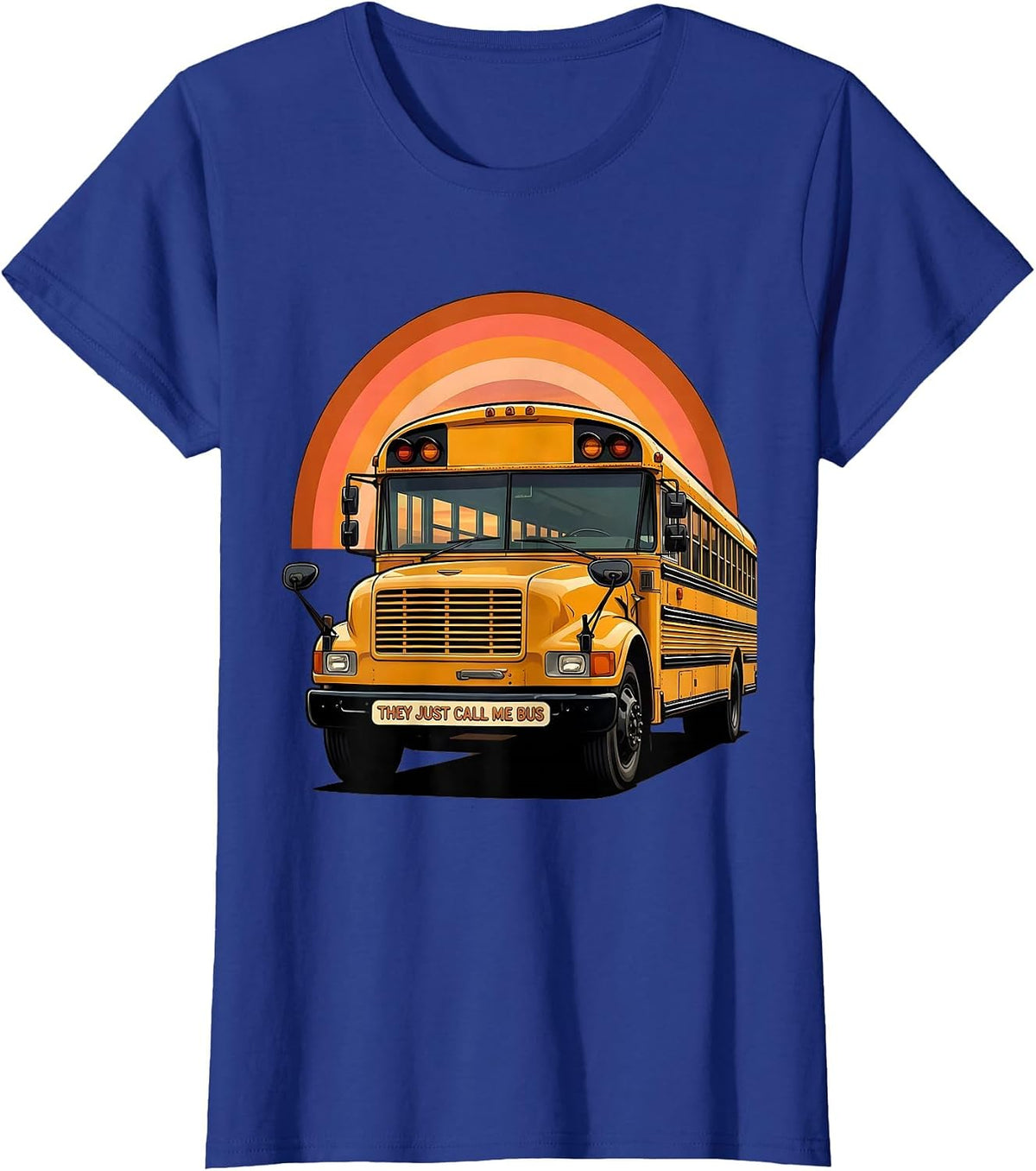 Women's They Just Call Me Bus Retro 70s Funny School Bus Driver T-Shirt - Royal Blue