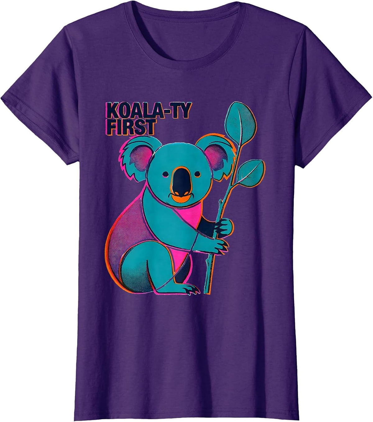 Women's Koala-ty First Funny Koala Lover Animal Humor T-Shirt - Purple