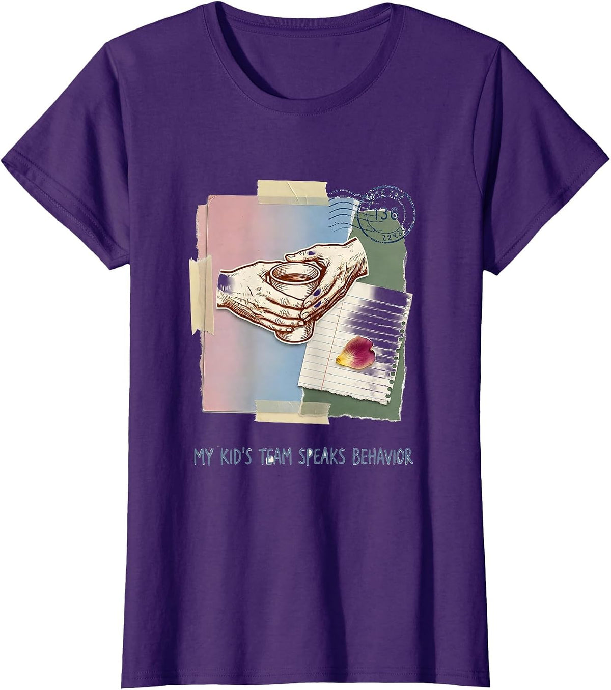 Women's My Kid's Team Speaks Behavior ABA Behavior Analyst RBT T-Shirt - Purple