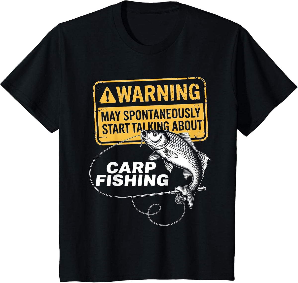 Carp Fishing Design Men Funny Carp Fishing T-Shirt - Black