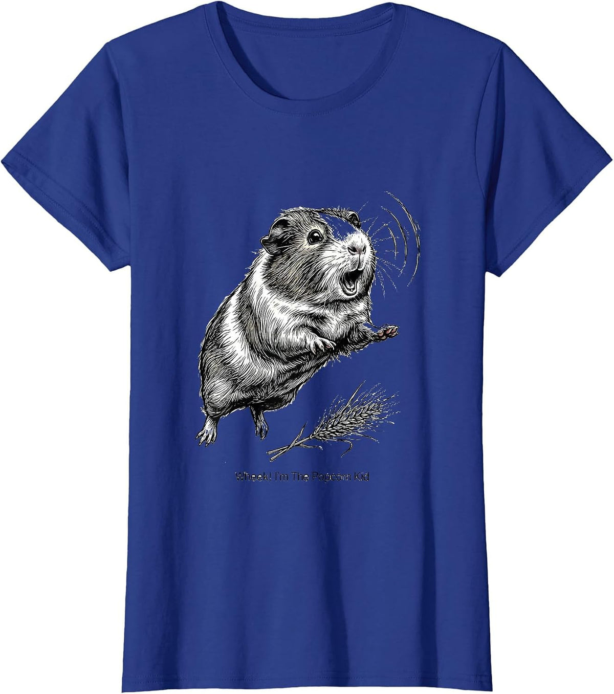 Women's Wheek! I'm The Popcorn Kid Funny Guinea Pig Cavy Lover T-Shirt - Royal Blue