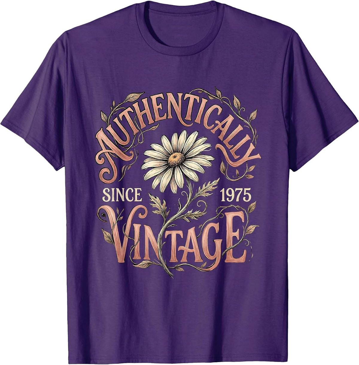 Authentically Vintage Since 1975 Classic Design T-Shirt - Purple