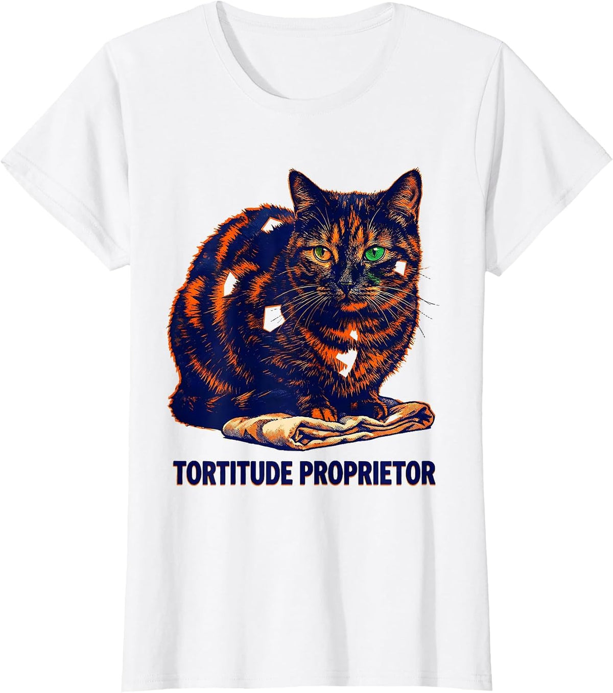 Tortitude Proprietor Funny Tortoiseshell Cat Owner Pet Lover T-Shirt - White