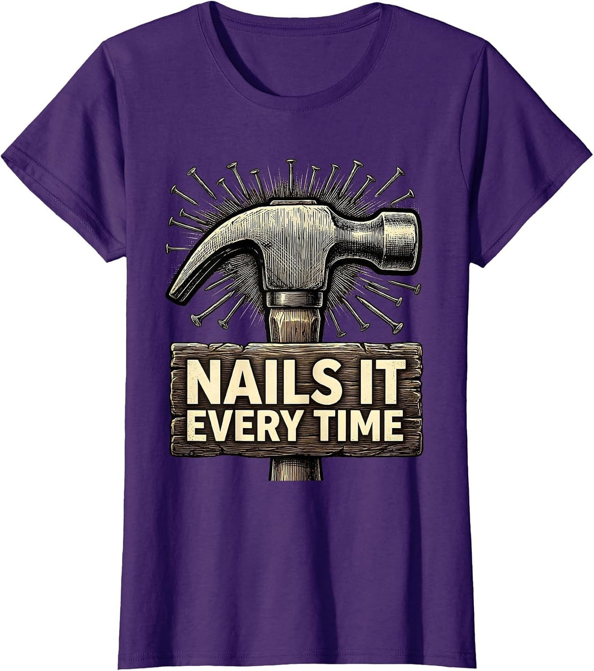 Women's Nails It Every Time Nail Tech Design T-Shirt - Purple