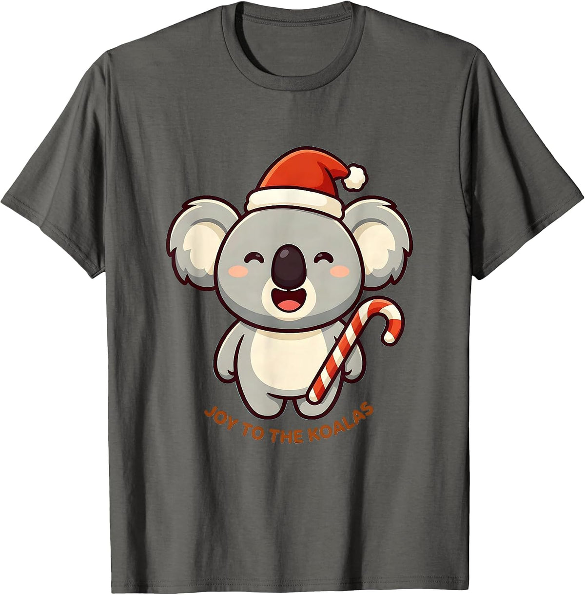 Joy To The Koalas Cute Kawaii Koala Lover Christmas Pun T-Shirt - Asphalt Grey