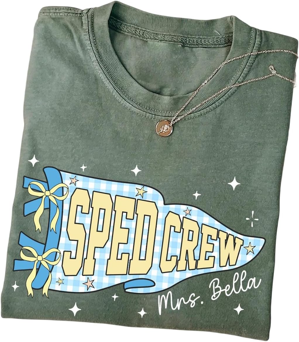 Personalized SPED Crew Teacher Shirt, Custom Special Education Teacher Tee, Autism Teacher Gift, Back to School SLP Shirts,