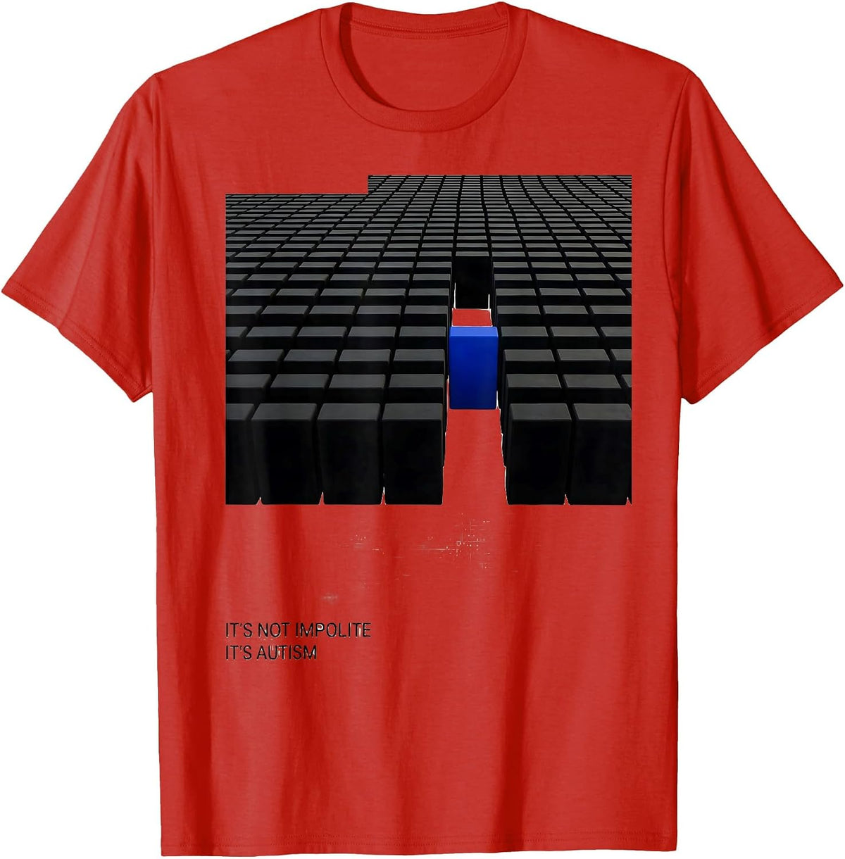 Men's It's Not Impolite It's Autism Funny Neurodiversity Awareness T-Shirt - Red