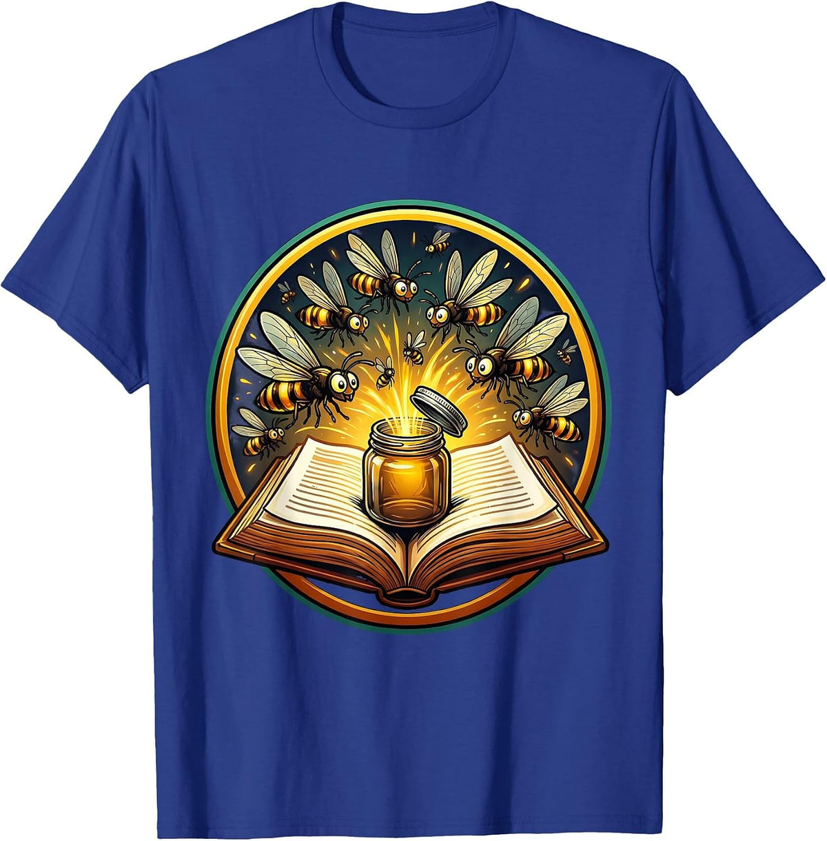 Special Education Teacher Fireflies Open Book T-Shirt - Royal Blue