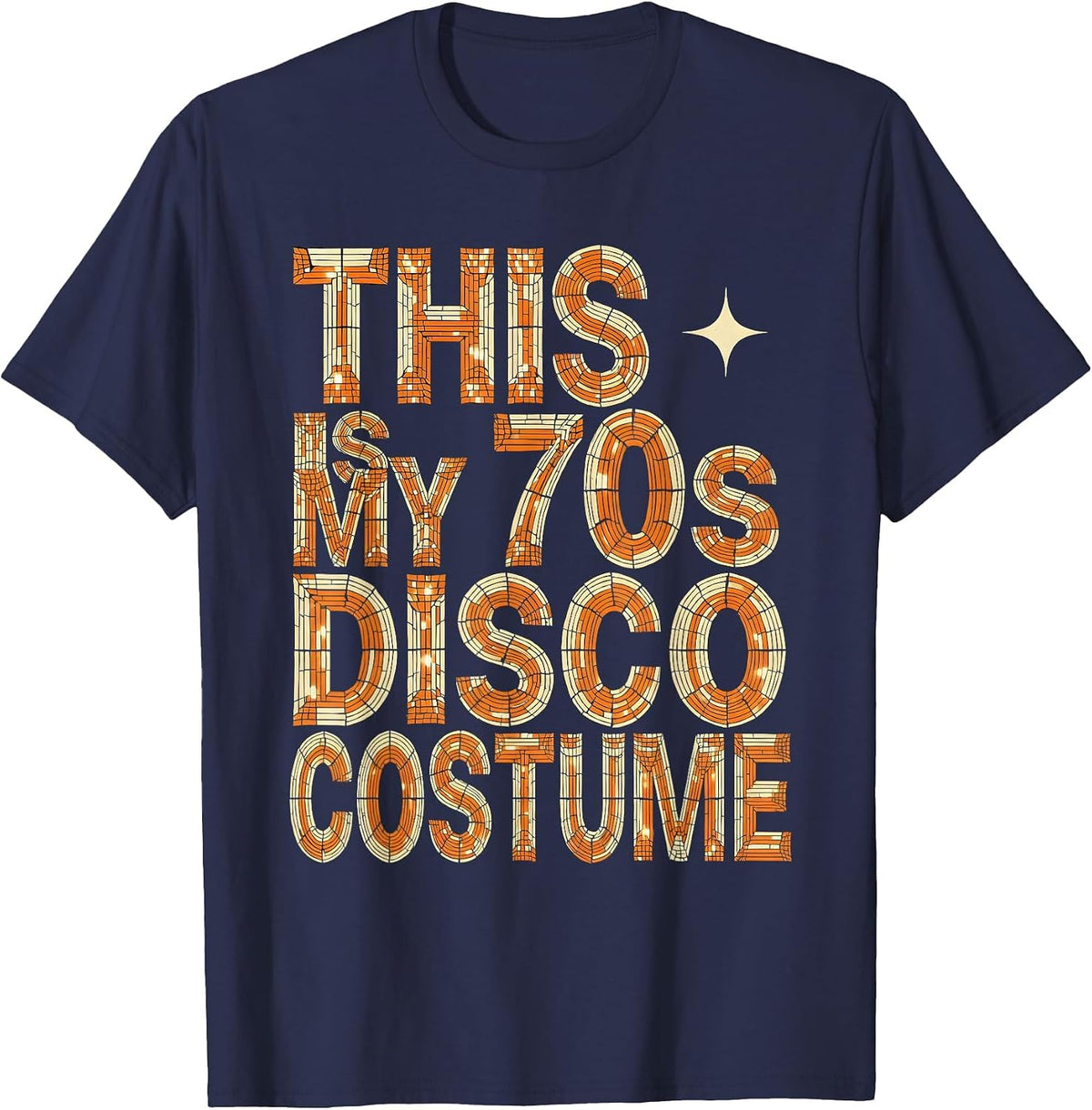 Men's This Is My 70s Disco Costume Retro Halloween Party Disco T-Shirt - Navy Blue