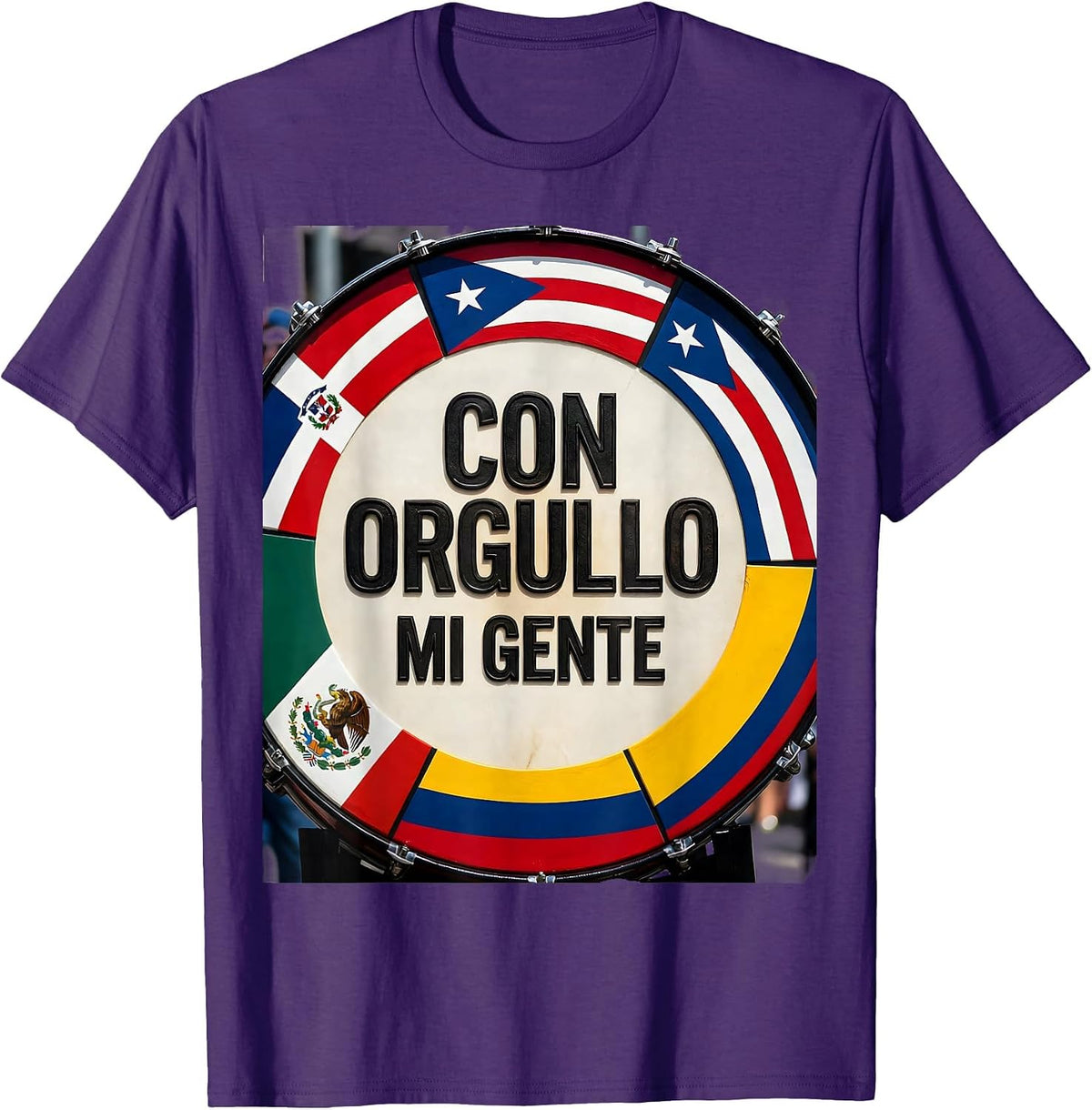 Con Orgullo, Mi Gente Hispanic Heritage Month Latino Pride T-Shirt - Purple
