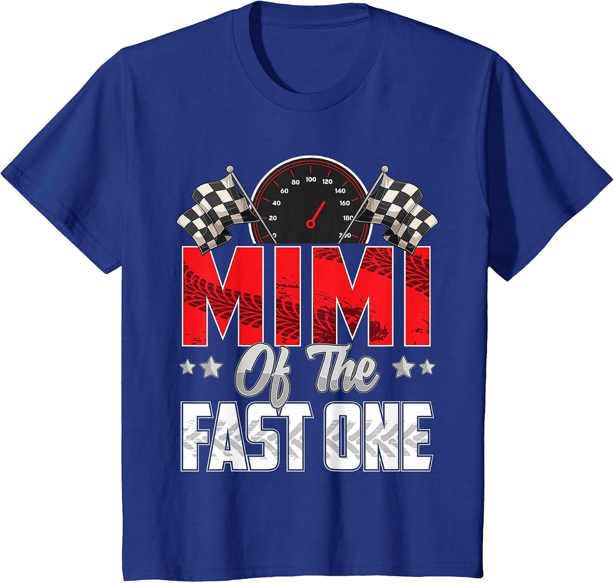 1 Year Old Racing car Fast one Birthday 1st Family Mimi T-Shirt - Royal Blue