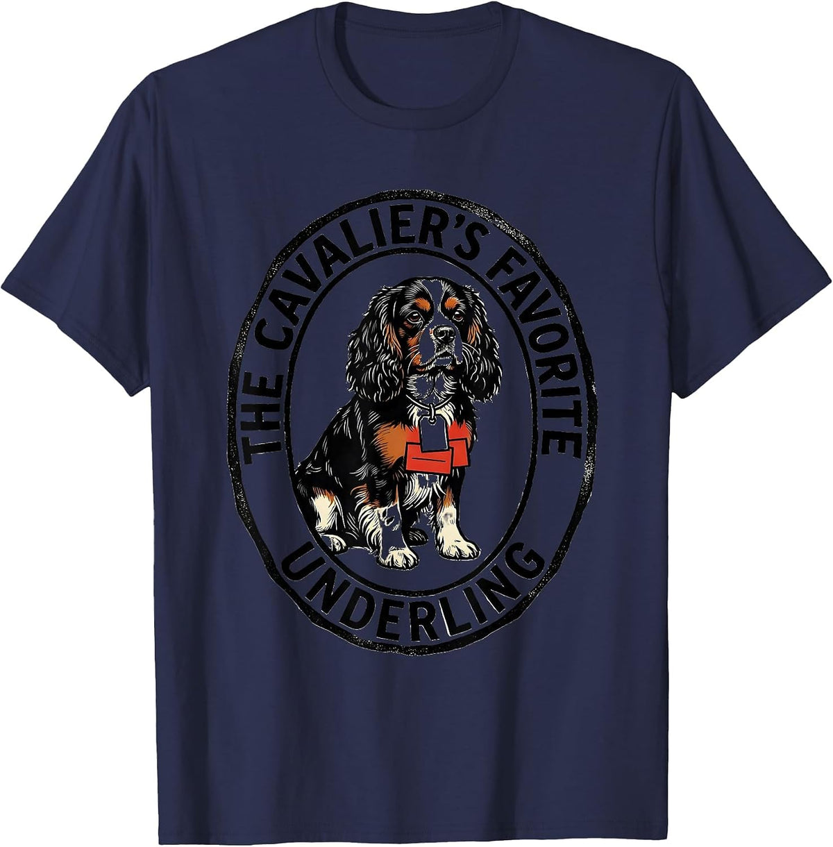 Men's The Cavalier's Favorite Underling Funny Cavalier King T-Shirt - Navy Blue