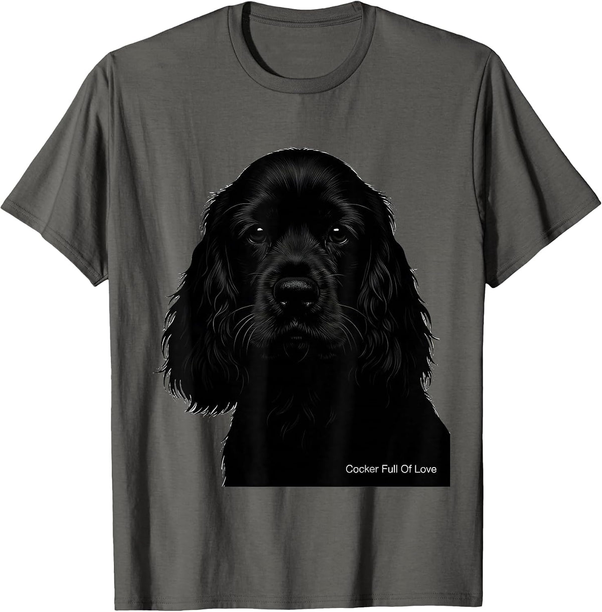 Men's Cocker Full Of Love Funny Dog Lover Breed Humor T-Shirt - Asphalt Grey
