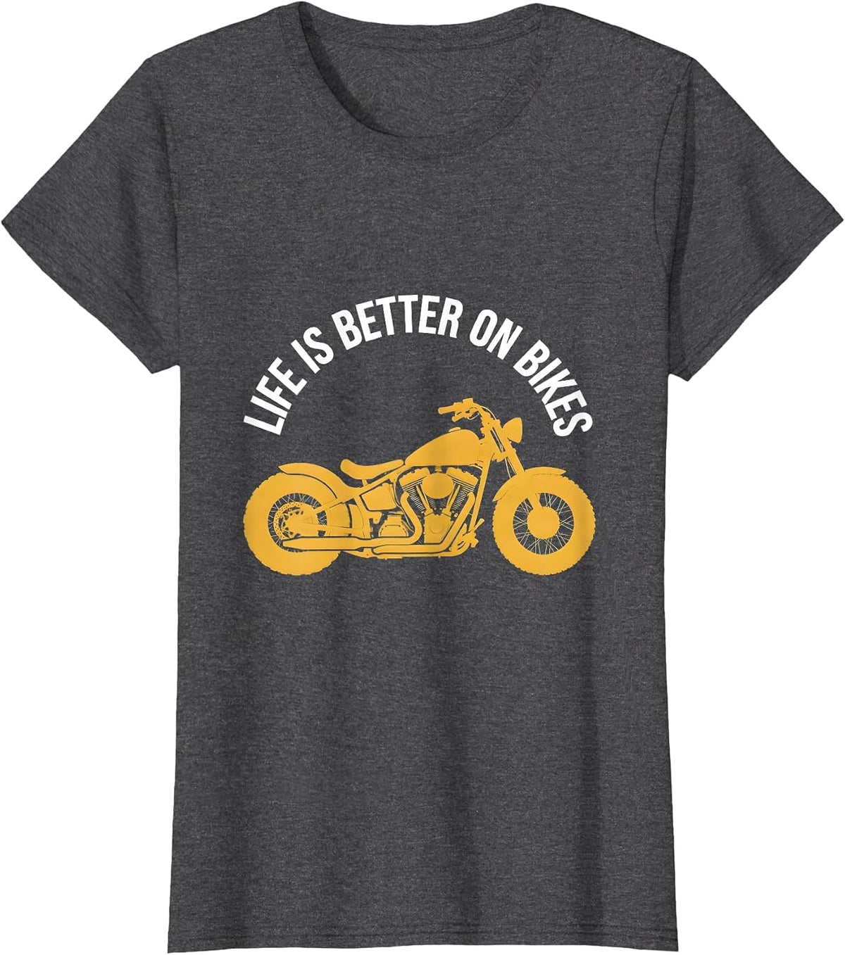 Women's Life Is Better On Bikes Motorcycle Design T-Shirt - Dark Heather Grey