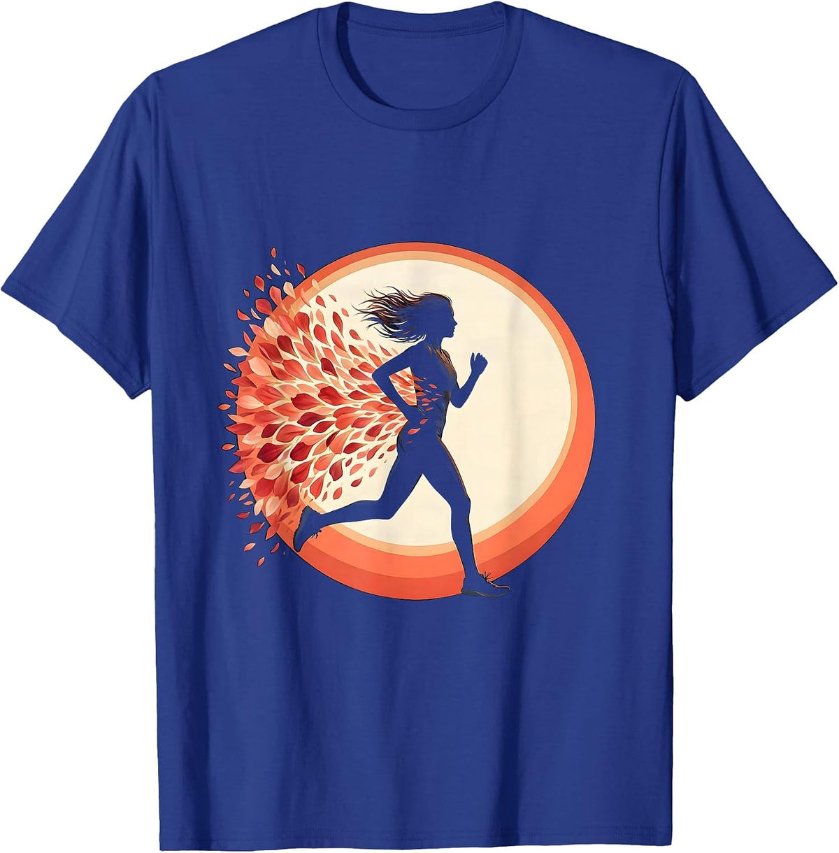 Runner in Bloom Floral Athletic Graphic T-Shirt - Royal Blue