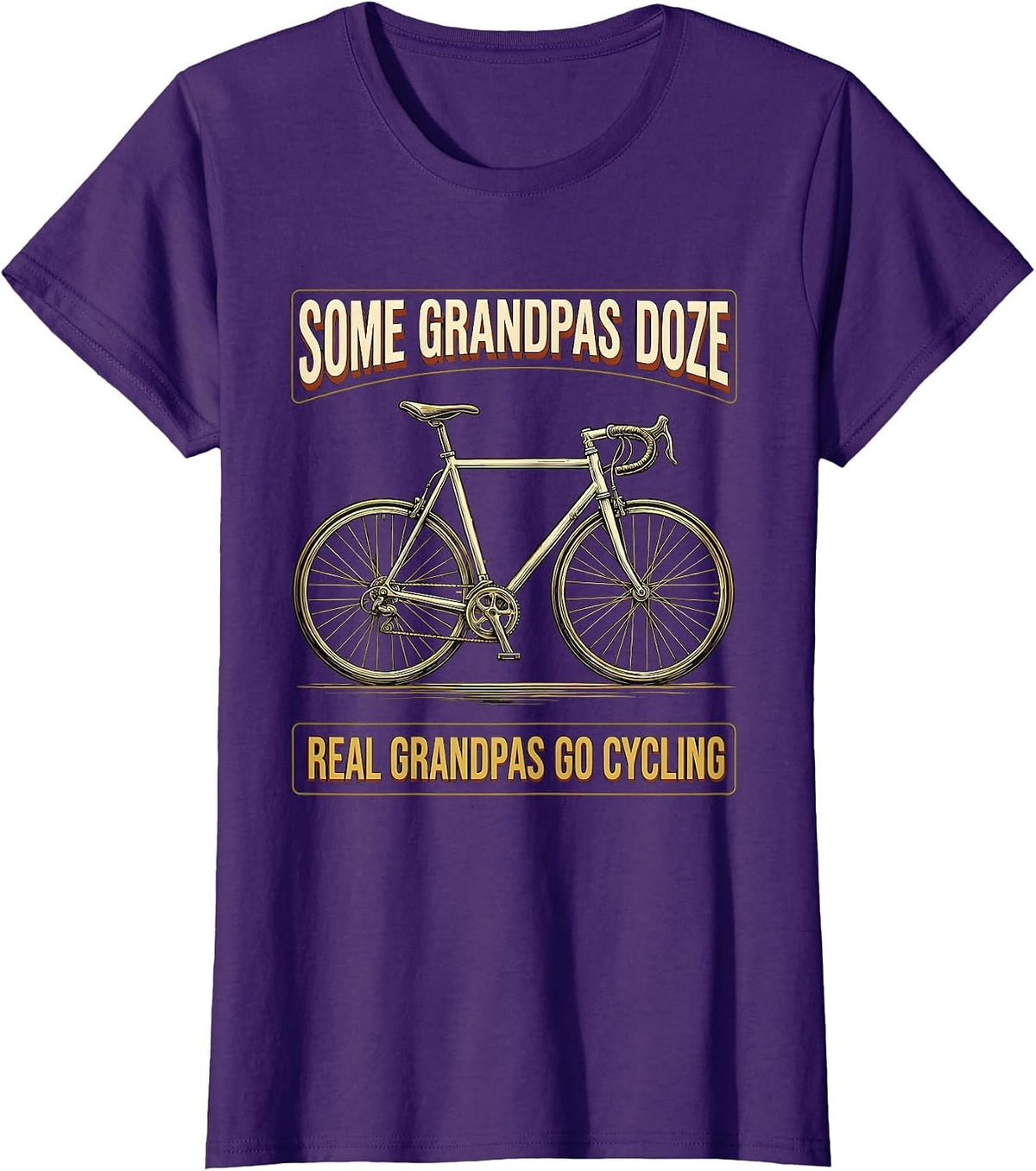 Women's Some Grandpas Doze, Real Grandpas Go Cycling Funny T-Shirt - Purple