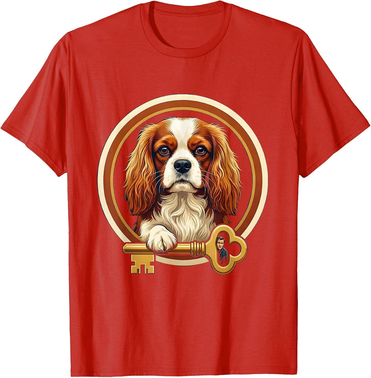 Cavalier King Charles Spaniel Emblem Pet Lover Gift T-Shirt - Red