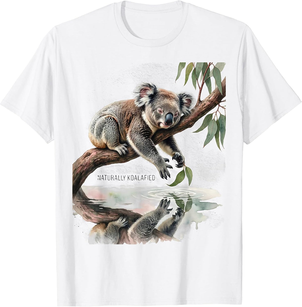 Naturally Koalafied Cute Koala Lover Pun Humor Gift T-Shirt - White